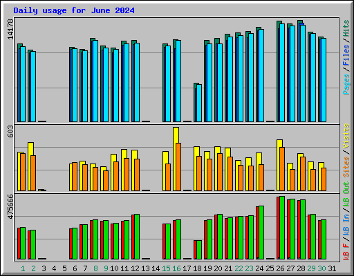Daily usage for June 2024