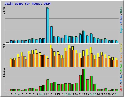Daily usage for August 2024