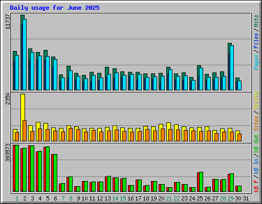 Daily usage for June 2025