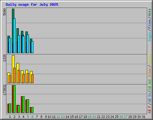 Daily usage for July 2025