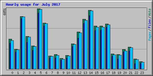 Hourly usage for July 2017
