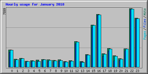 Hourly usage for January 2018