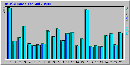 Hourly usage for July 2018