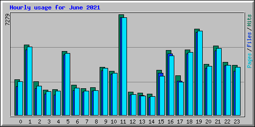 Hourly usage for June 2021