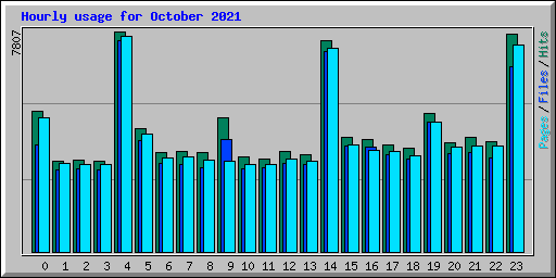 Hourly usage for October 2021