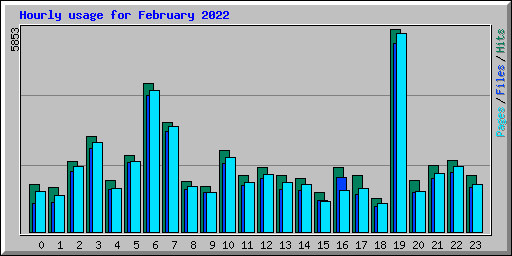 Hourly usage for February 2022