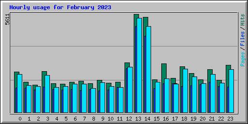 Hourly usage for February 2023
