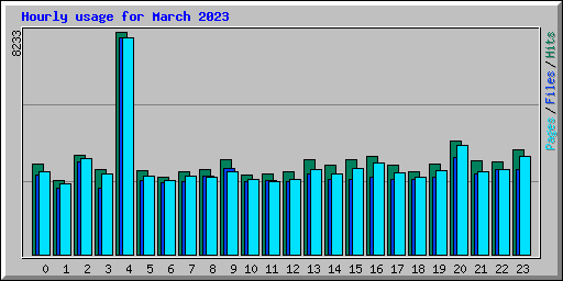 Hourly usage for March 2023