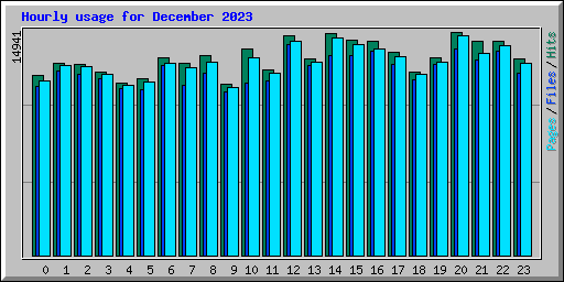 Hourly usage for December 2023