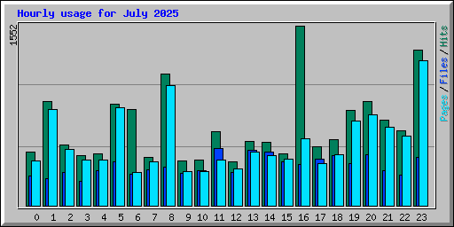 Hourly usage for July 2025
